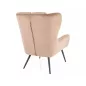 Louis Velvet Bézs Fotel Fekete Fém Lábakkal