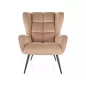 Louis Velvet Bézs Fotel Fekete Fém Lábakkal