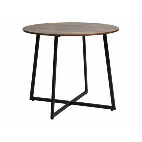   Luna Kerek Étkezőasztal Laminált Rusztikus Barna Fém Vázzal