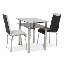 Madras Elegance Edzett Üveg Étkezőasztal Króm Vázzal