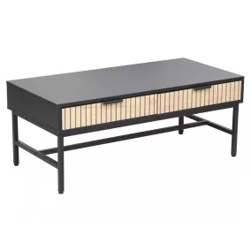 Mago L1 Tölgy-Fekete Dohányzóasztal Laminált Lappal