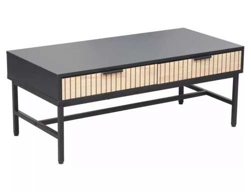 Mago L1 Tölgy-Fekete Dohányzóasztal Laminált Lappal