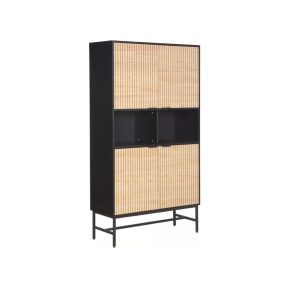 Mago R1 Tölgy-Fekete Laminált Polcos Szekrény