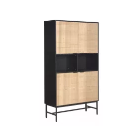 Mago R1 Tölgy-Fekete Laminált Polcos Szekrény