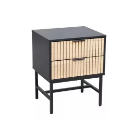 Mago S1 Modern Éjjeliszekrény Tölgy-Fekete Matt