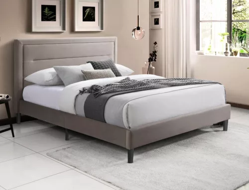 Malaga Velvet Bézs Kárpitozott Franciaágy