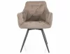 Mango Vardo Forgó Étkezőszék Sötét Bézs Kárpittal és Matt Fekete Fémvázzal