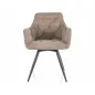   Mango Vardo Forgó Étkezőszék Sötét Bézs Kárpittal és Matt Fekete Fémvázzal