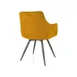   Mango Vardo Forgó Étkezőszék Curry Sárga Kárpittal és Matt Fekete Fémlábakkal