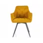   Mango Vardo Forgó Étkezőszék Curry Sárga Kárpittal és Matt Fekete Fémlábakkal