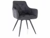 Mango Vardo Forgó Étkezőszék Grafitszürke Kárpittal és Matt Fekete Fémvázzal