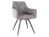 Mango Vardo Forgó Étkezőszék Szürke Kárpittal Fekete Fém Vázzal