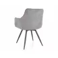   Mango Vardo Forgó Étkezőszék Szürke Kárpittal Fekete Fém Vázzal