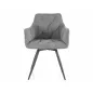   Mango Vardo Forgó Étkezőszék Szürke Kárpittal Fekete Fém Vázzal
