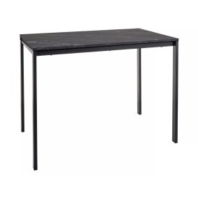 Mario Márvány Hatású Laminált Étkezőasztal Fekete