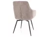 Marlo Brego Forgó Étkezőszék Bézs Szövet Fekete Fém Vázzal