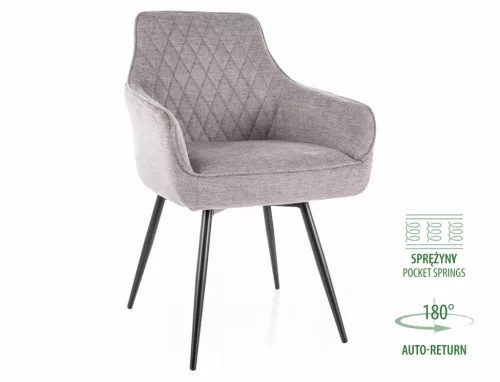 Marlo Brego Forgó Étkezőszék Szürke Szövettel