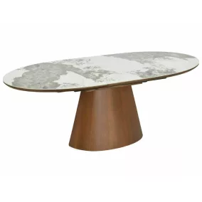   Marocco Ceramic Bővíthető Étkezőasztal MDF Kerámia Fehér Dió