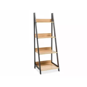 Matis Létra Polcos Tölgy-Sötétbarna Fém Állvány