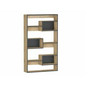   Matrix Modern Geometrikus Könyvespolc Laminált Wotan Tölgy-Antracit