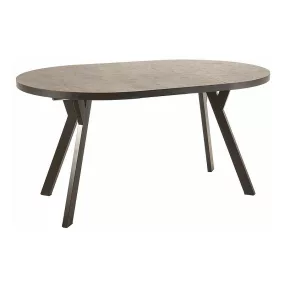   Medan Kihúzható Laminált Étkezőasztal Szürke Oxidált Felülettel Fekete Fémvázas