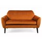   Mena Fahéjbarna Bársony Kétszemélyes Kanapé Wenge Lábakkal