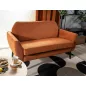   Mena Fahéjbarna Bársony Kétszemélyes Kanapé Wenge Lábakkal