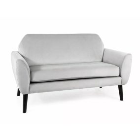   Mena Bluvel Kétszemélyes Bársony Kanapé Világosszürke Wenge