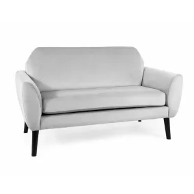   Mena Bluvel Kétszemélyes Bársony Kanapé Világosszürke Wenge