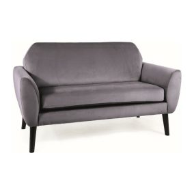 Mena Velvet Szürke Bársony Kanapé Wenge Lábakkal
