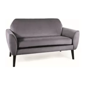 Mena Velvet Szürke Bársony Kanapé Wenge Lábakkal