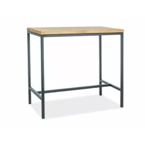 Metro Tölgy Bárasztal Fekete Fém Vázzal