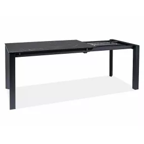   Metropol Ceramic Bővíthető Márvány Hatású Üvegkerámia Étkezőasztal Fekete