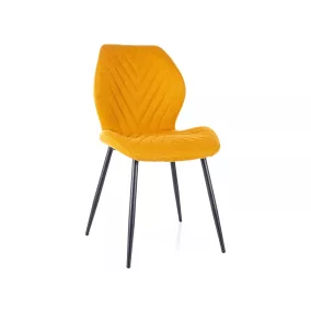 Mike Nea Étkezőszék Curry Szövet Fekete Fém Vázzal