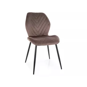   Mike Velvet Bársony Étkezőszék Cappuccino Geometrikus Mintázattal