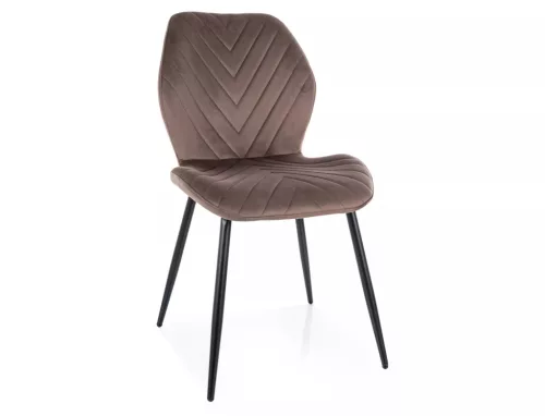 Mike Velvet Bársony Étkezőszék Cappuccino Geometrikus Mintázattal