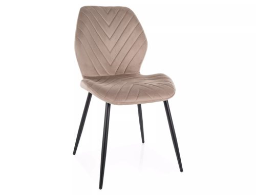 Mike Velvet Bársony Étkezőszék Sötétbézs Fekete Vázzal