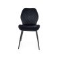   Mike Velvet Fekete Bársony Étkezőszék V-mintás Kárpitozással