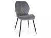 Mike Velvet Szürke Bársony Étkezőszék Fekete Fém Lábakkal