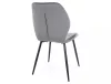 Mike Velvet Szürke Bársony Étkezőszék Fekete Fém Lábakkal