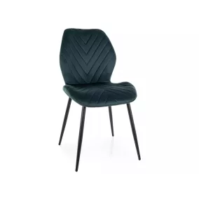  Mike Velvet Bársony Étkezőszék Zöld Geometrikus Mintázattal