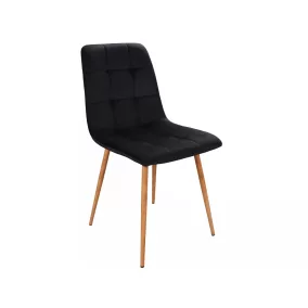 Mila D Fekete Bársony Étkezőszék Tölgy Fémlábakkal