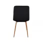Mila D Fekete Bársony Étkezőszék Tölgy Fémlábakkal