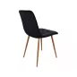Mila D Fekete Bársony Étkezőszék Tölgy Fémlábakkal