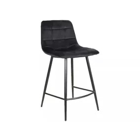 Mila H-2 Fekete Bársony Bárszék Fém Vázzal