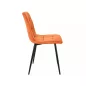   Mila Kordbársony Étkezőszék Fahéjbarna Kárpittal Fekete Fémvázas
