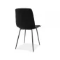 Mila Velvet Fekete Bársony Étkezőszék Matt Fém Vázzal