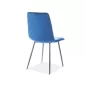   Mila Bluvel Bársony Étkezőszék Tengerészkék Fekete Vázzal