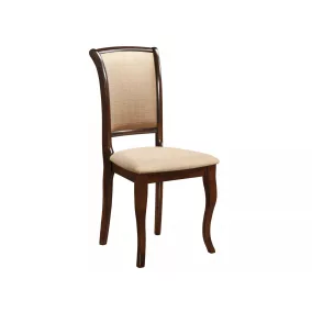   MN-SC Elegáns Fa Étkezőszék Bézs Szövet Kárpittal Dió Színben