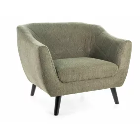 Molly Brego Olívazöld Kárpitozott Fotel Wenge Lábakkal